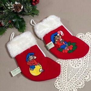 Vintage 1986 An American Tale Christmas Stockings Set Of 2 McDonalds Sears
